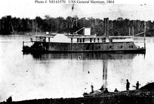 photo unique du navire américain USS général Sherman en 1864